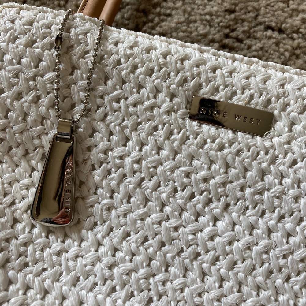 Ivory Woven-Fabric Nine West Purse